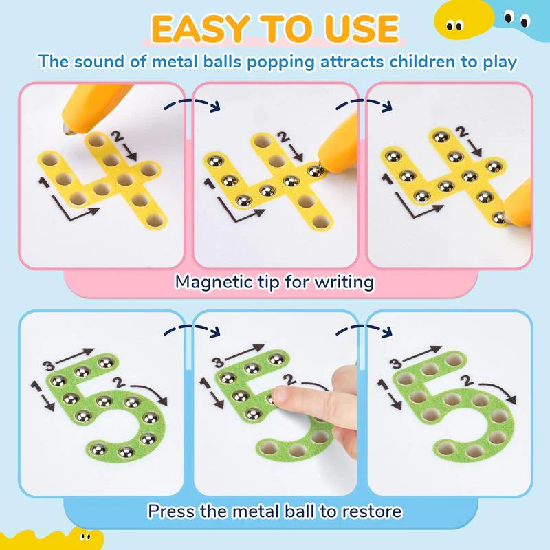Magnetic Tracing Board (ABC + Numbers, 2-in-1 Learning Tool) - SoulBonne