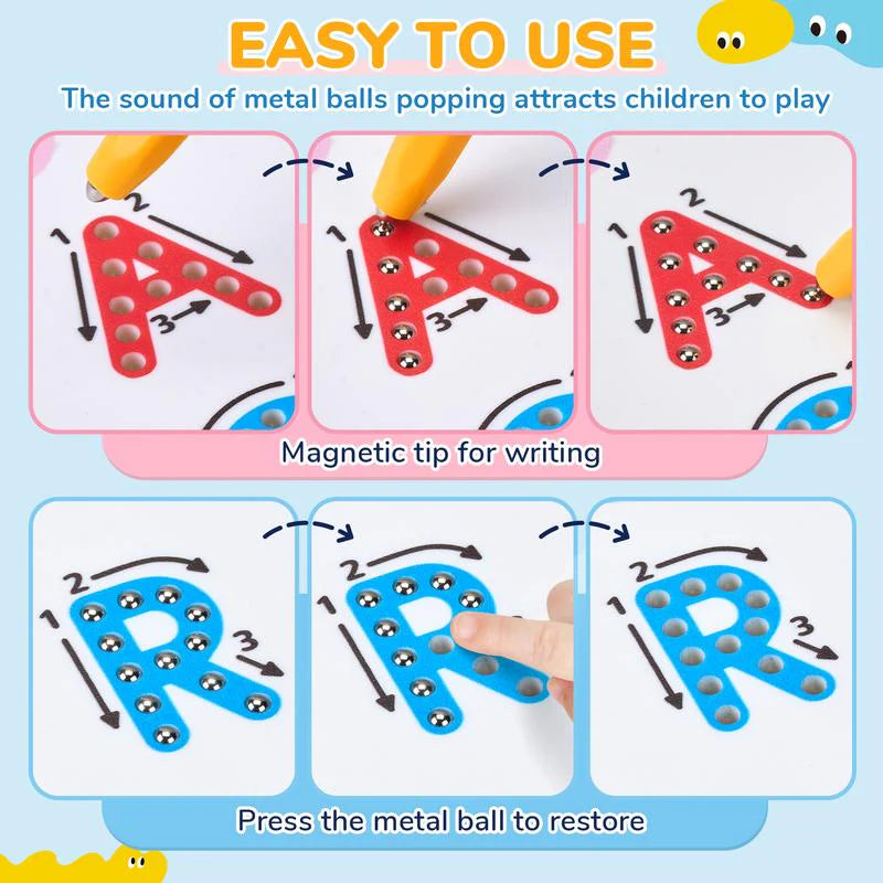 Magnetic Tracing Board (ABC +  Numbers, 2-in-1 Learning Tool) - SoulBonne